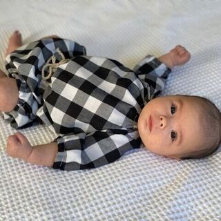 Peasant Set - Gingham - 3-6m